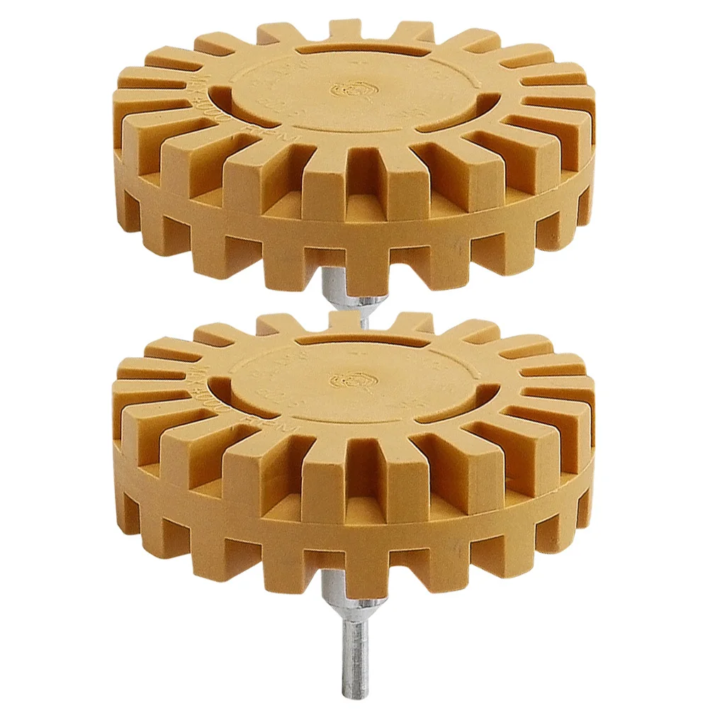 

2Pcs Eraser Wheel Decal Remover Adhesive Remover for Cars Sturdy Metal Rubber Gear Shaped Design Easy Operation Home Renovation