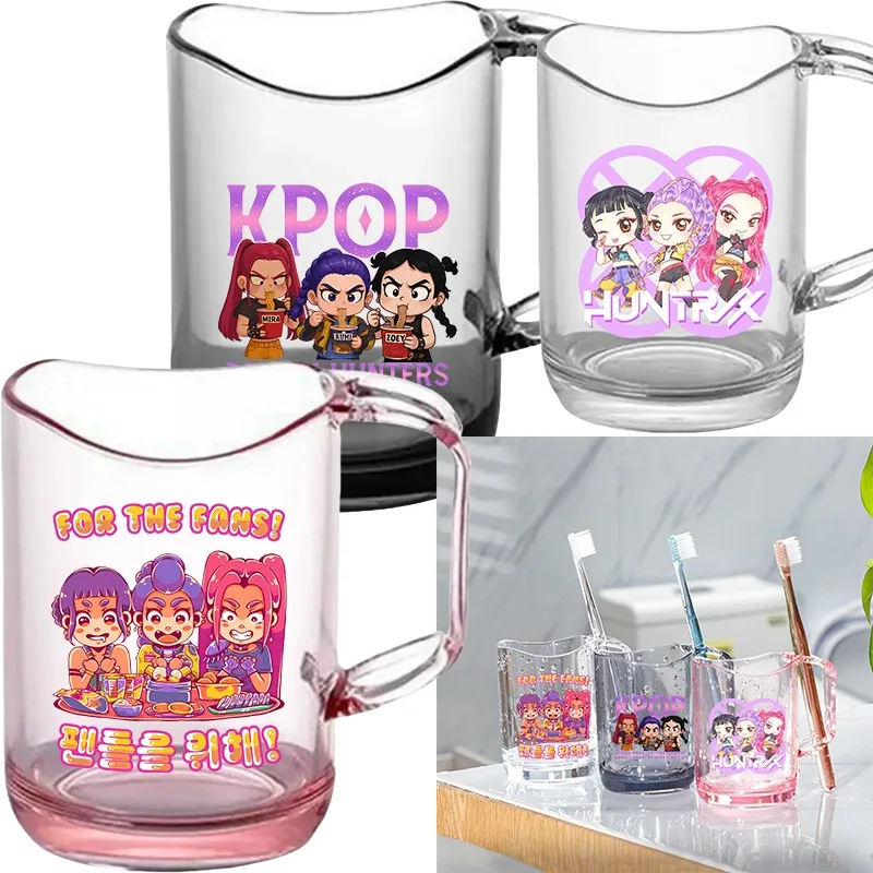

KPop Охотники на демонов Руми Пара Домашняя простая чашка для полоскания рта Персонажи аниме Детский дом Толстая пластиковая чашка для моющей щетки Подарки