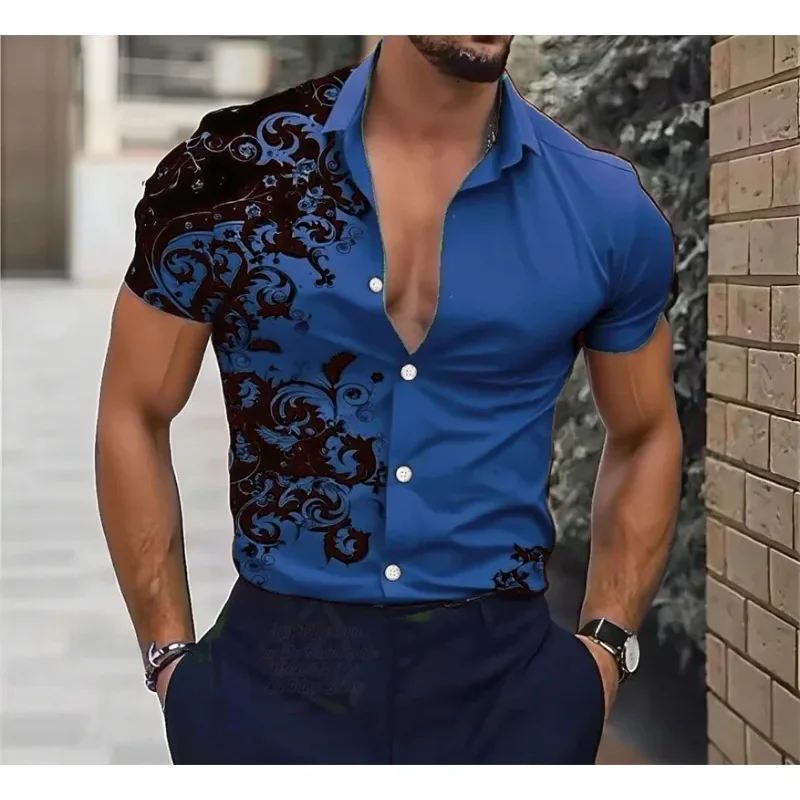 

Fashion Casual Men's 3D Digital Print Shirt Button Up Shirt Casual Short Sleeve Daily Vacation Summer Spring Shirts