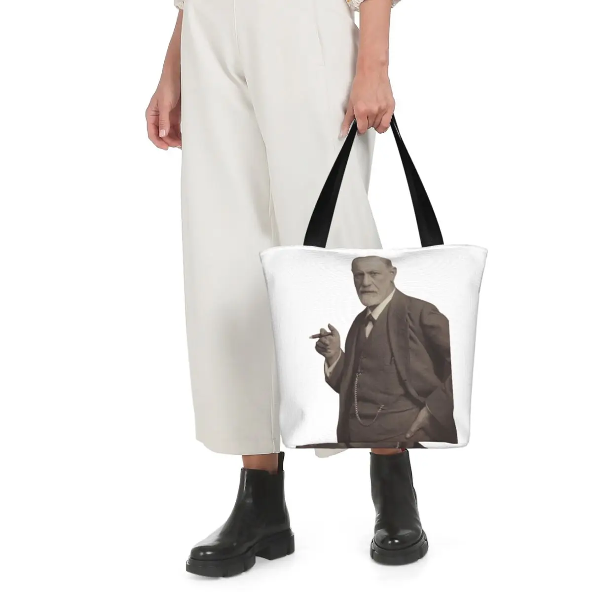 

Розовая сумка для покупок Freud с сигарными румянами, парусиновая сумка на плечо большой вместимости, продуктовая сумка для покупок для женщин