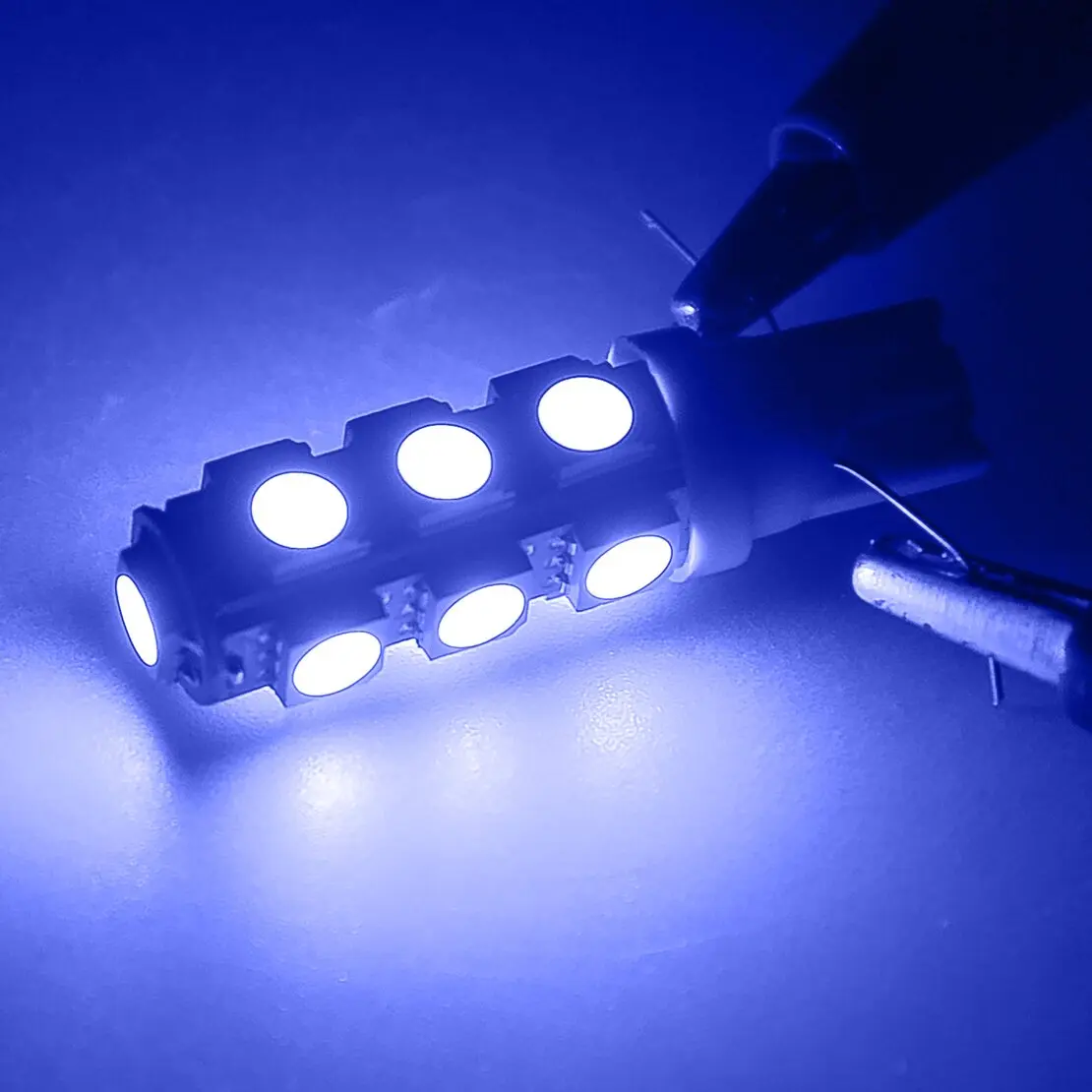 

10 шт. T10 5050 W5W 13SMD светодиодная лампа для автофургона 193 194 2821 921 922 158 160 161 161B 168 168A 912 синий 12 В 5 Вт