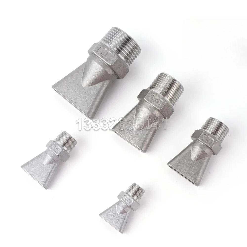 Flat Mouth Duckbill Nozzle Stainless Steel High Pressure Nozzle 1/4 3/8 1/2 3/4 1 Inch for Dust Removal Cleaning Dry Cooling