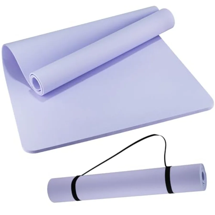 

Extra Wide Yoga Mat 72"x 32" - Non Slip TPE Exercise Mat for Home Workout, 6mm High-Density Large Yoga Mat for Men and Women, E