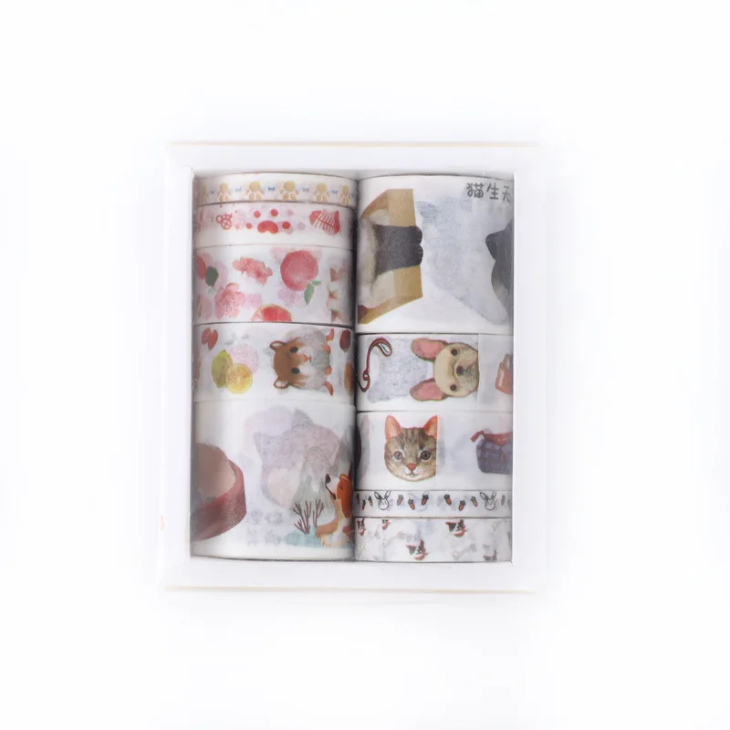 Creative Flowing Lan Series and Paper Tape Set Student Cute Clipbook Garbage Magazine School Stationery Art Supplies Decorative