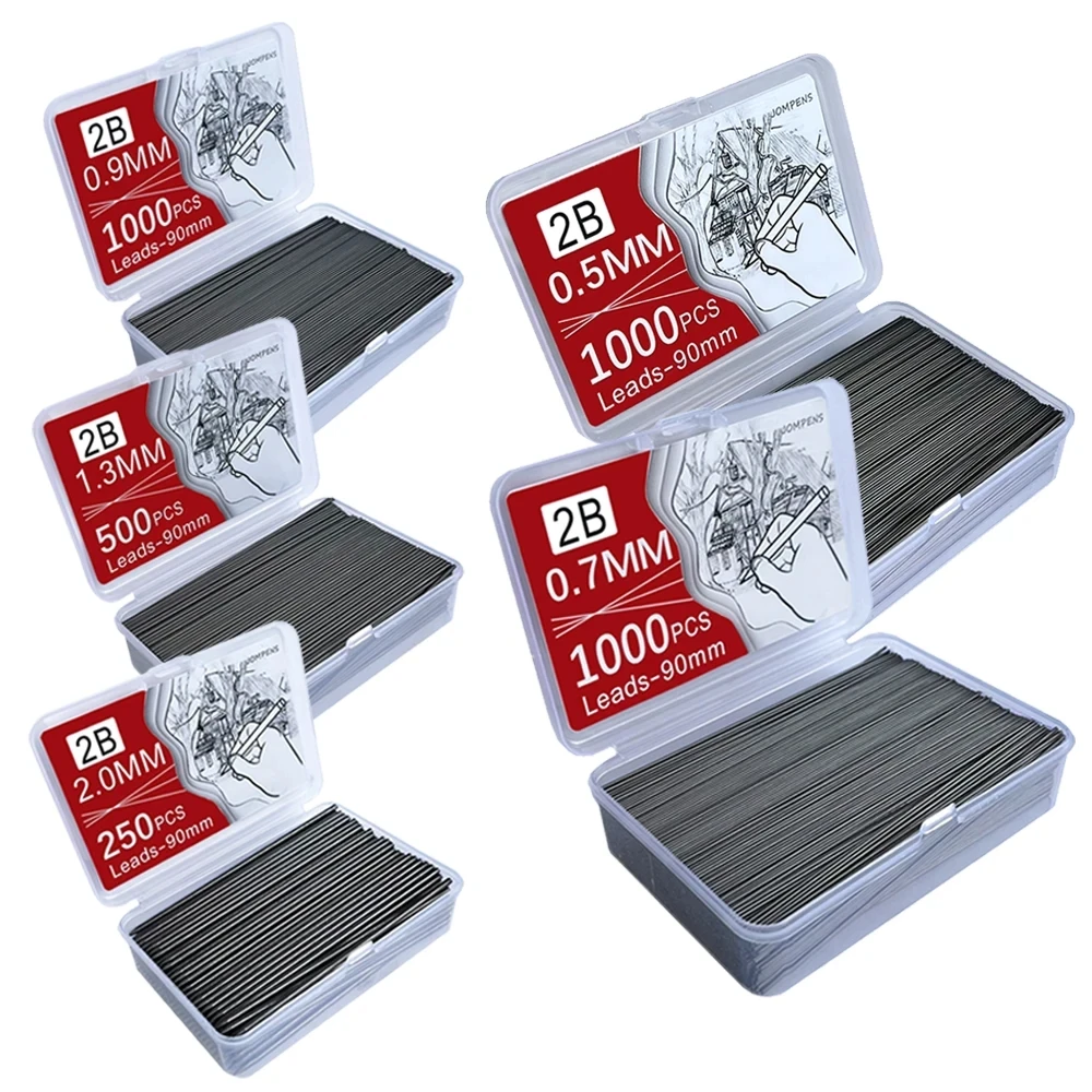 1000 Stück Druckbleistift-Minenkern 0,5 0,7 0,9 1,3 2,0 mm große Kapazität austauschbare Bleistiftminen für Studenten, erschwingliche Geschenkbox – Detail 2
