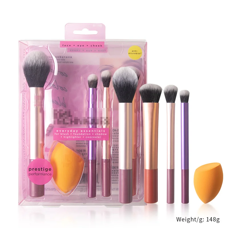 4PCS Gradient Pink-Purple Make - Huda Beauty Makeup Brush Set recension och pris