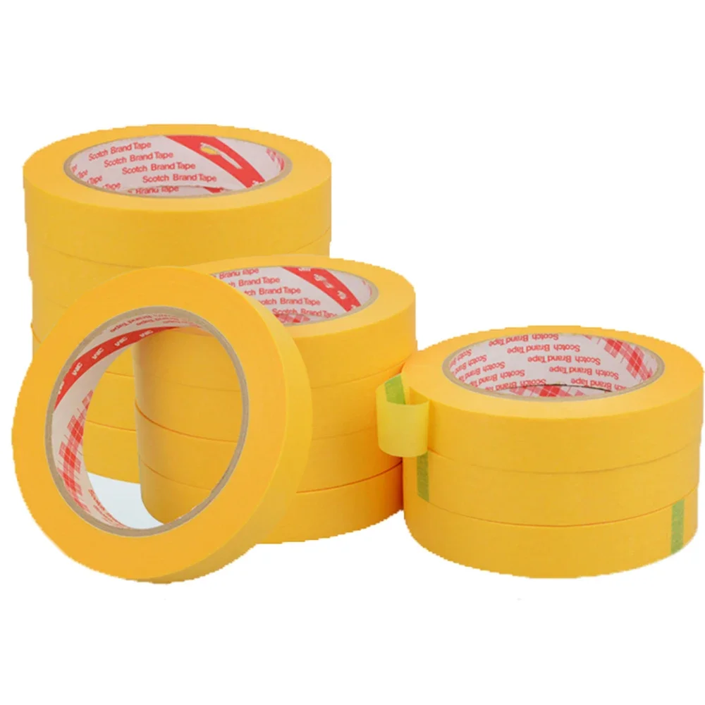 244 yellow textured paper high temperature masking tape 200 Degree For Car Baking paint Protection