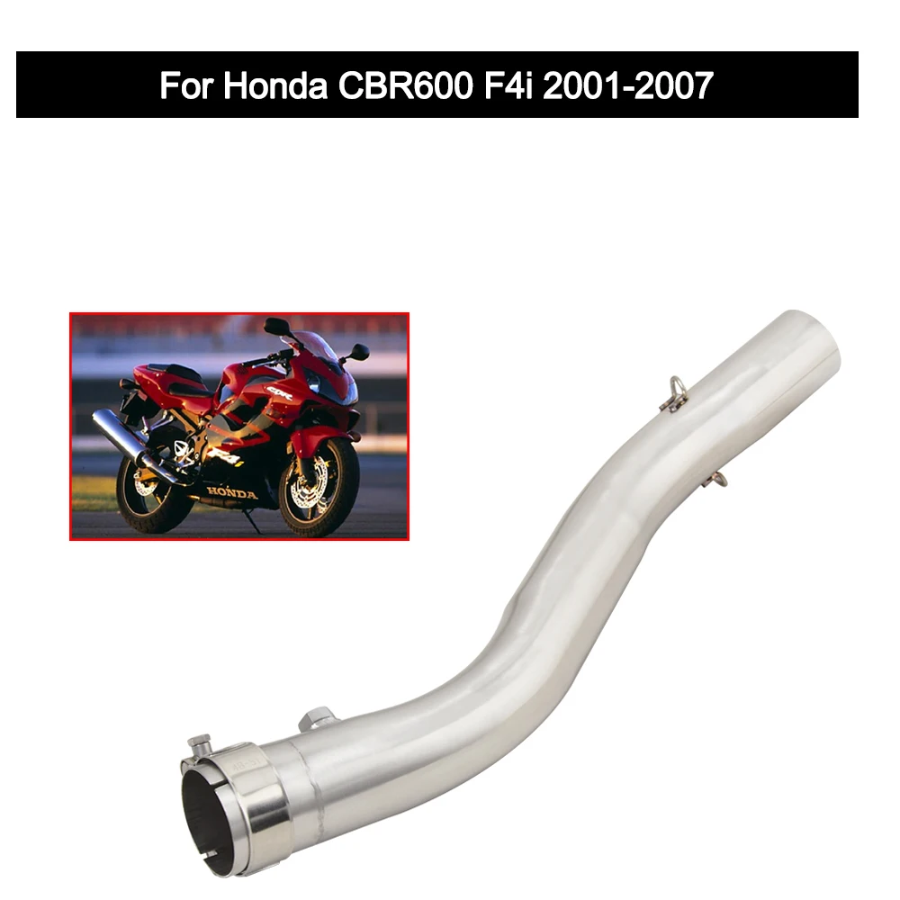 

51mm Motorcycle Exhaust Escape Connect Middle Pipe Tube Stainless Steel Slip On For Honda CBR600 F4i 2001-2007