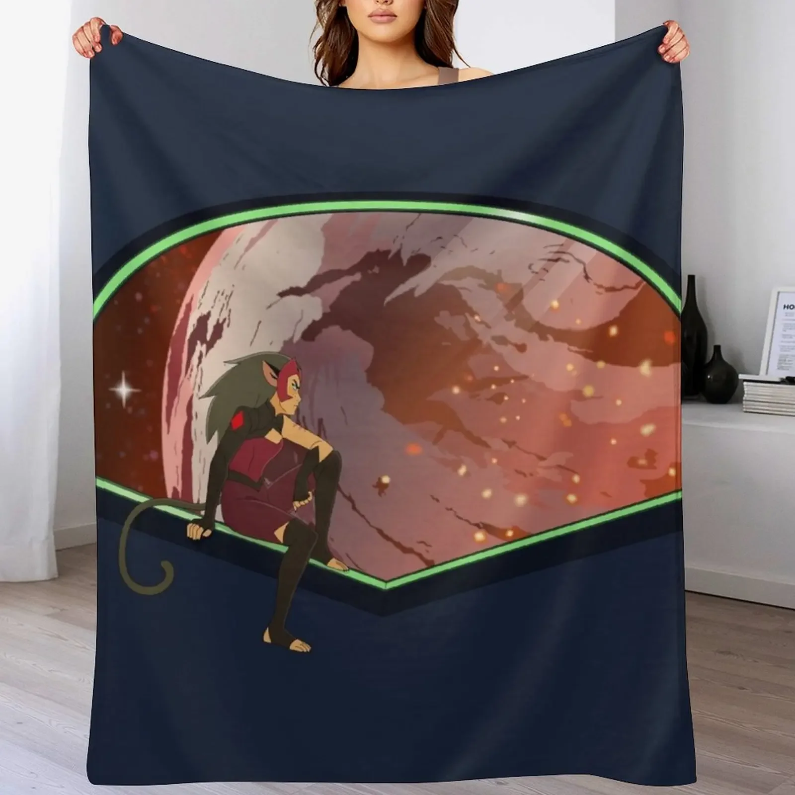 

Catra in Space Throw Blanket Cozy Microfiber Throw Blanket for Home Bedroom