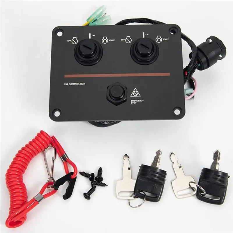 A89E-6K1-82570 12V Dual Engine Key Switch Panel Twin Kit For Yamaha Outboard Engine 6K1-82570-00 8 Pins