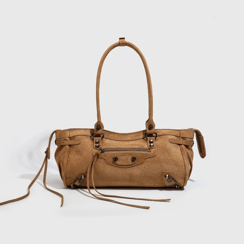 

Punk Style Rivet Women Faux Suede Leather Shoulder Bag Ladies Crossbody Bag PU Leather Motorcycle Fashion Cool Girl Handbag