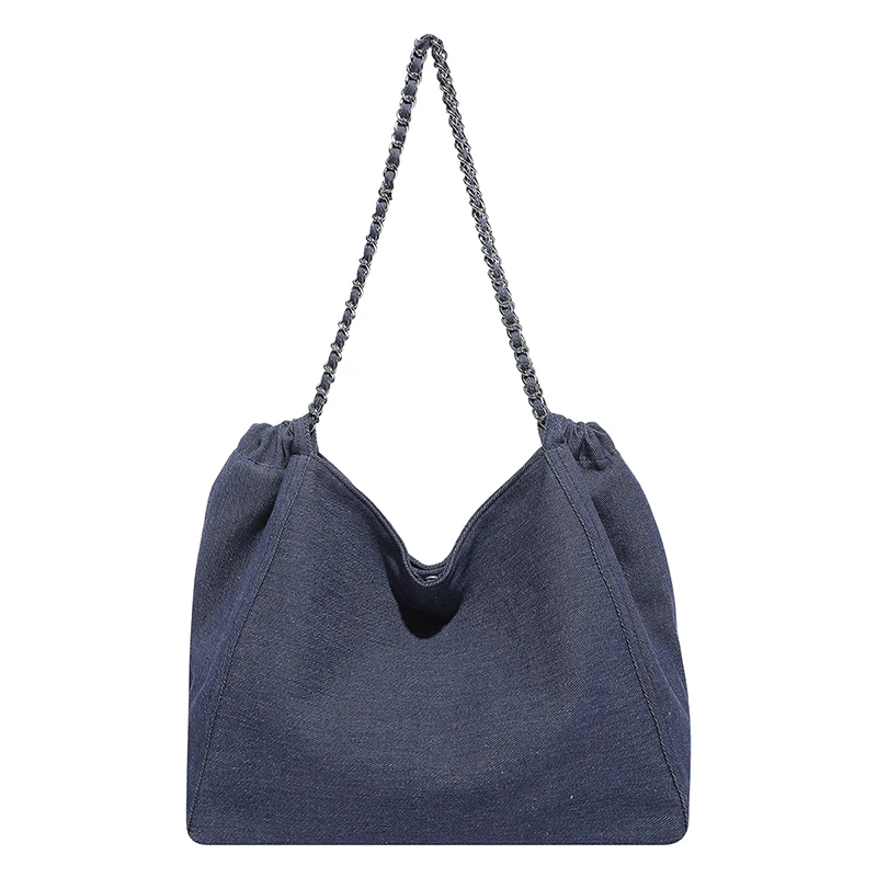 

High Quality Women Denim Chain Handbags Tote Bags Large Capacity Ladies Shoulder Bags Casual Female Big Shopping Messenger Bag