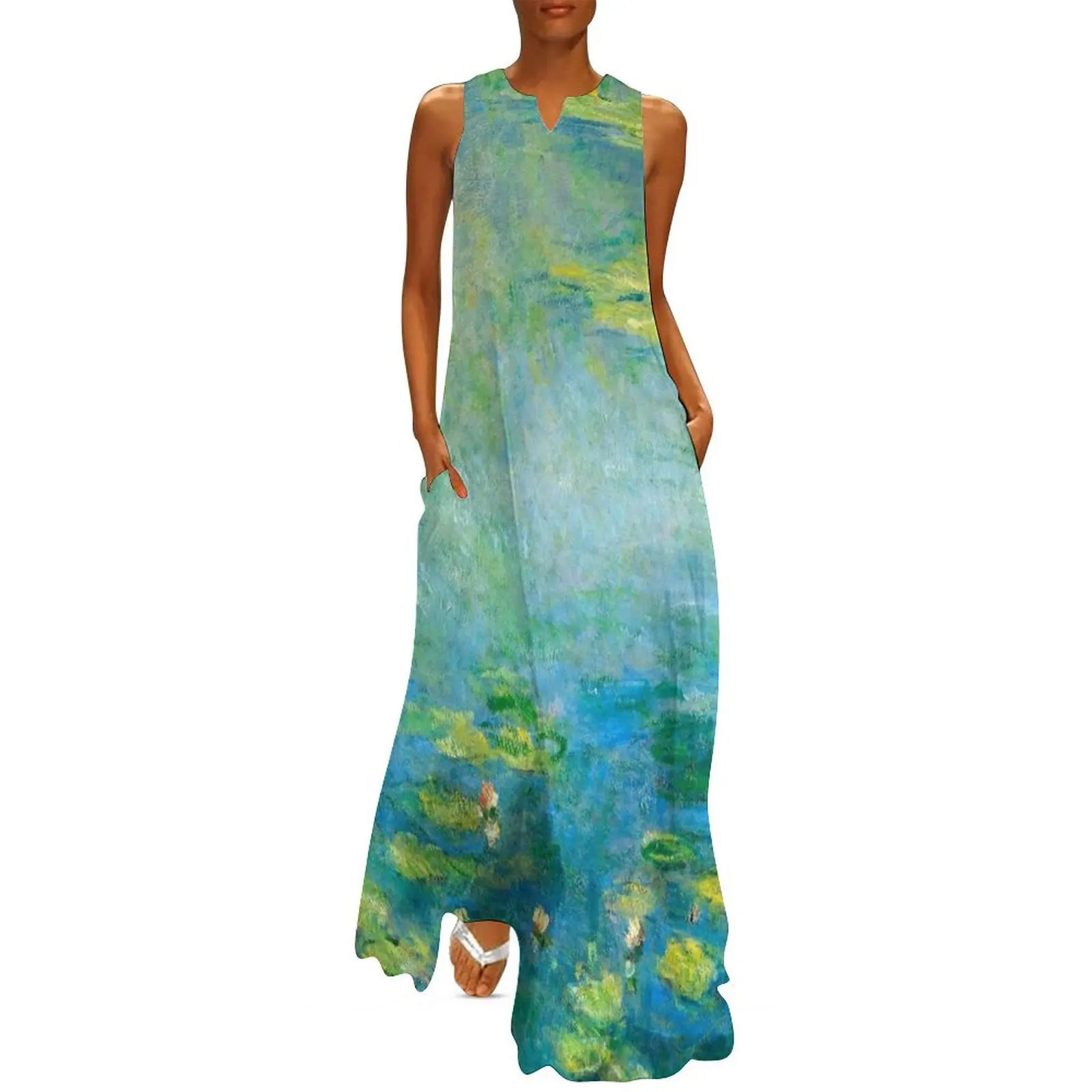 

1906-Claude Monet-Waterlilies-73 x 92 Long Dress festival outfit women Woman fashion Dress