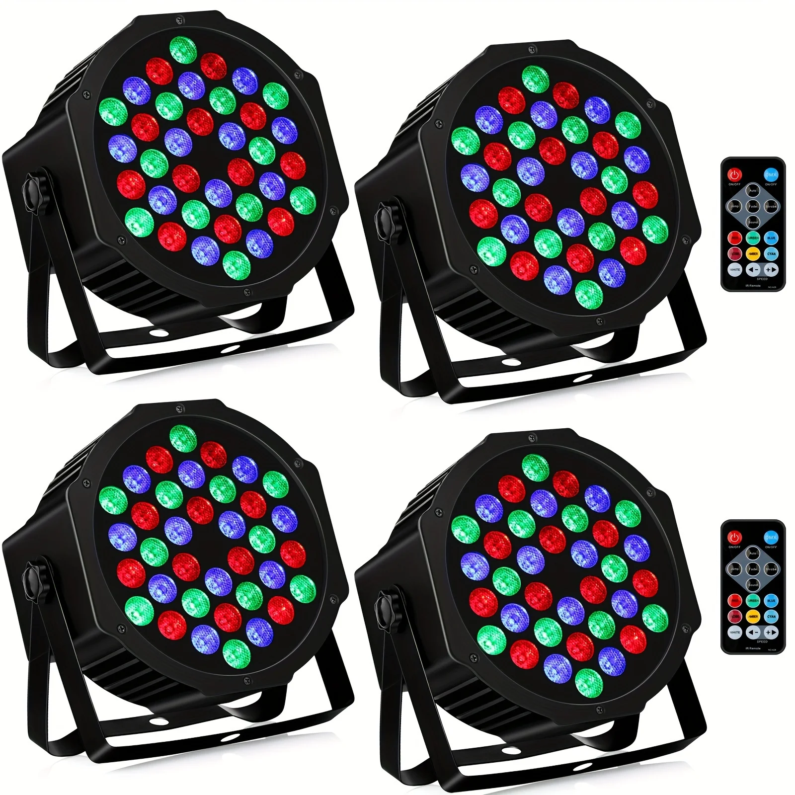 

4PCS Par Light 36LEDs RGB Stage Lights DMX512 Control Events DJ Music Dance Party Wedding Church Bar Club Stage Lighting