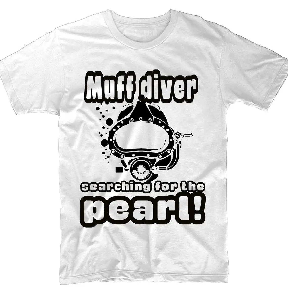 Muff Diver Searching Pearl T Shirts Men Silence Golden Tape Silver Letters Tee Shirts Clothing Novelty Man Top Soft Printed New