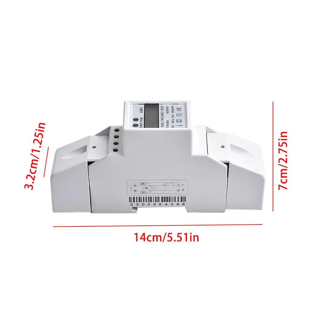 Imagem -03 - Digital Medidor de Energia Elétrica Din-trilho 220v Kwh Monofásico Fio 1040a Lcd tipo de Guia Backlight Dígitos Wattmeter Xtm35sa