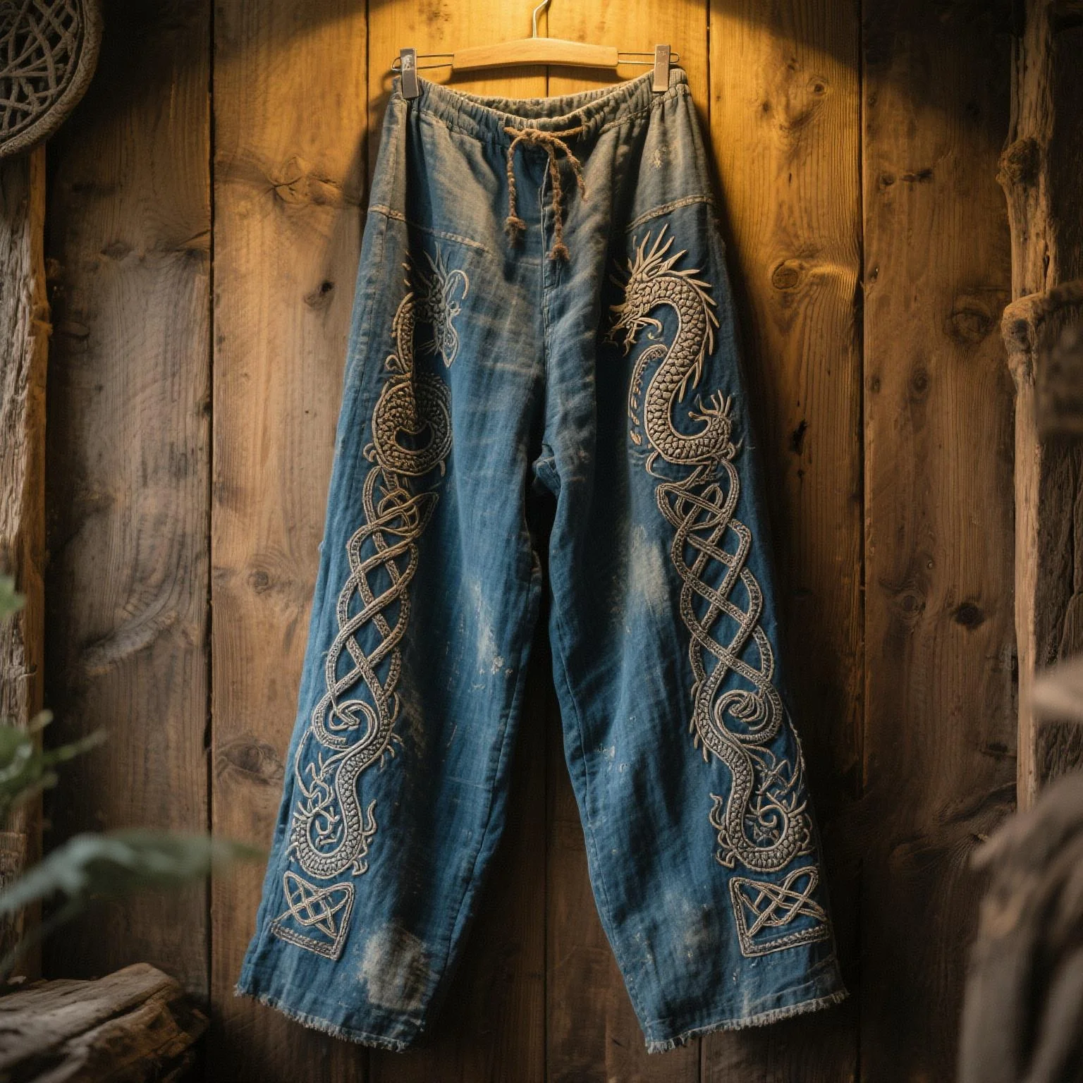 Mitologia nordica retrò vichinga da uomo Nodo celtico e totem Stampa 3D autunno casual pantaloni a gamba dritta pantaloni da spiaggia S-5XL