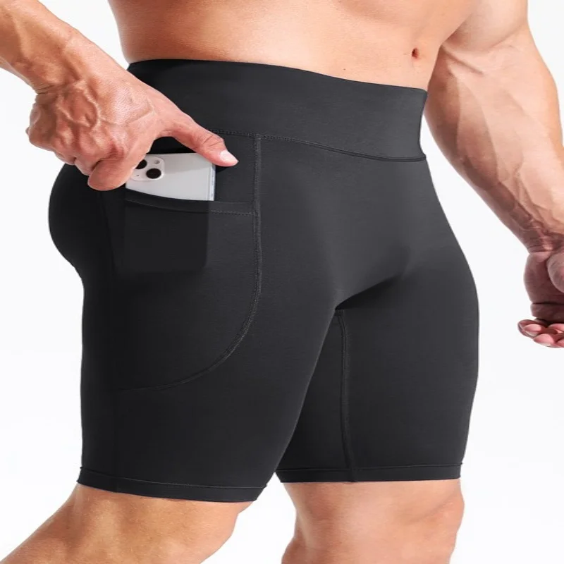 

Высокоэластичные быстросохнущие компрессионные шорты для тренировок, фитнеса, баскетбола, бега, велоспорта и марафона с высокой талией для мужчин