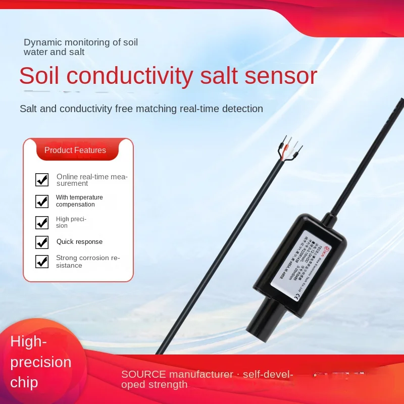 

Soil conductivity salt sensor transmitter EC detector