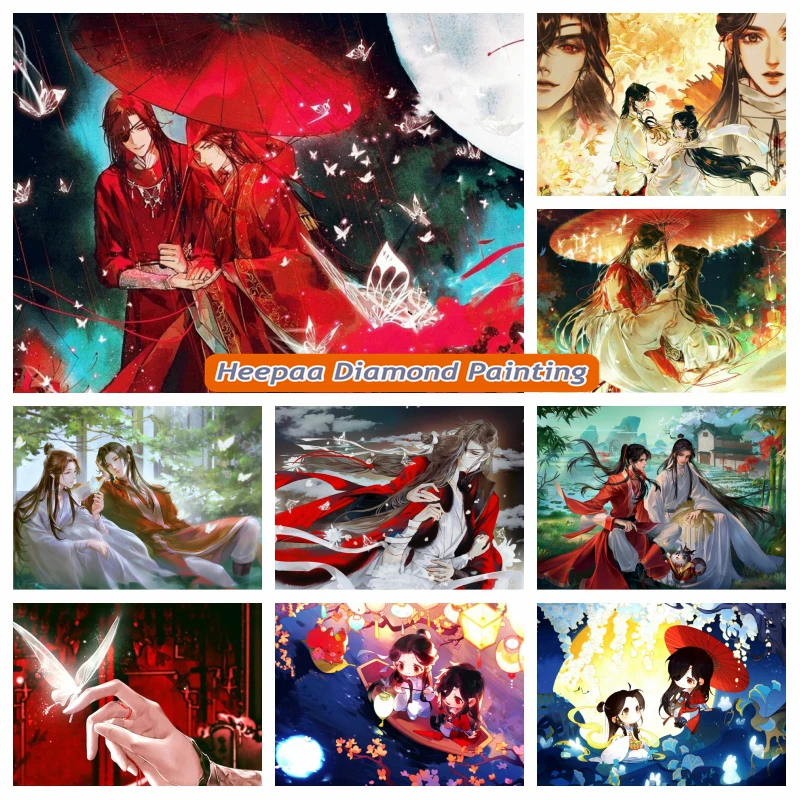 Anime Tian Guan Ci Fu Hua Cheng 5d Diamond Art Painting Heaven Official\'s Blessing Cartoon Prince Xie Lian Cross Stitch Decor