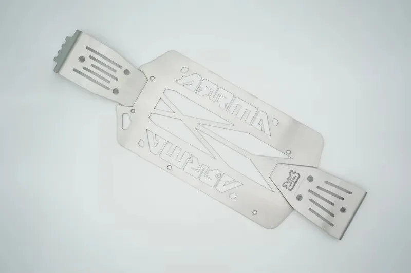 لوحة حماية من تأثير الهيكل من الفولاذ المقاوم للصدأ خفيفة الوزن لـ 1/10 Arrma Big Rock #3