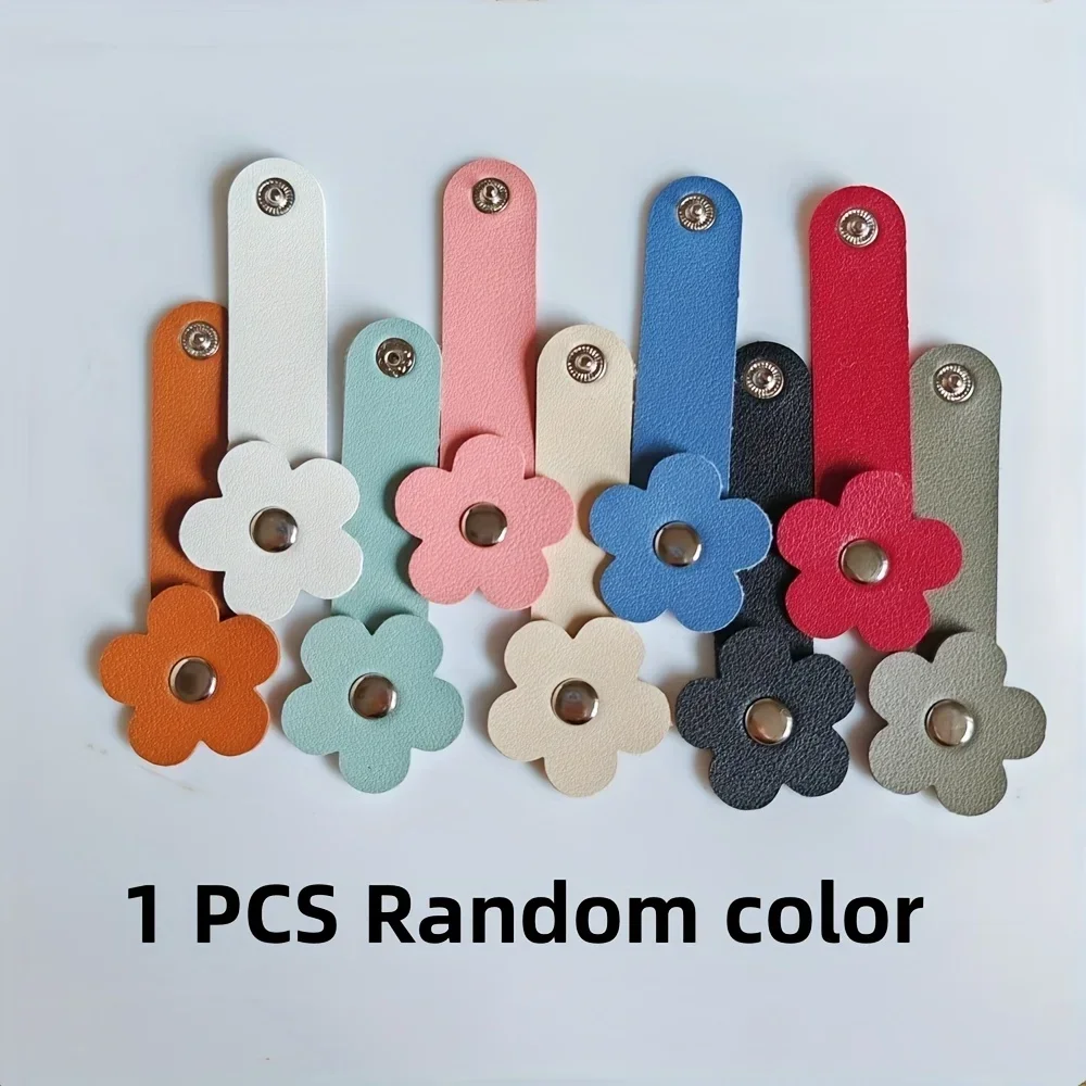 3pcs-Flower-Shaped Cable Ties, Data & Earphone Cord Organizer Clips, Scarf&Tablecloth Decor, Mixed Color, Non-Washable