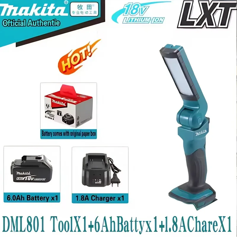 

Makita DML801 LED Sunlight Foldable Flashlight Makita Original Batteries 18V 2Ah 3Ah 5Ah 6Ah 9Ah
