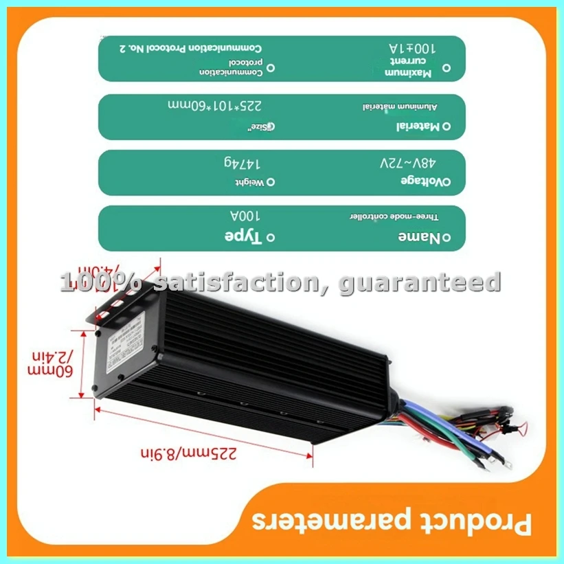 

E-Bicycle Three Mode Controller Set 100A 48V -72V Sine Wave Controller UKC1 Display Color Screen E-Bicycle Accessories-ANKL