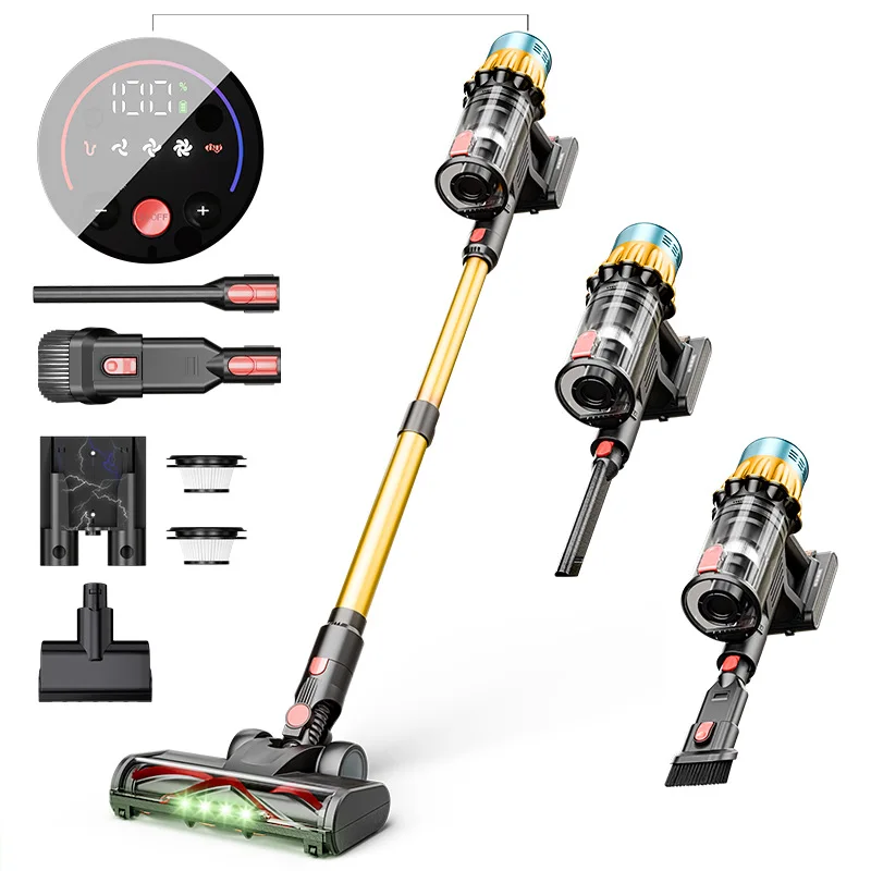 Wireless Vacuum Cleaner, 3-Speed Adjustment, 650W High Power, Handheld and Portable, with Retractable Straight Pipe