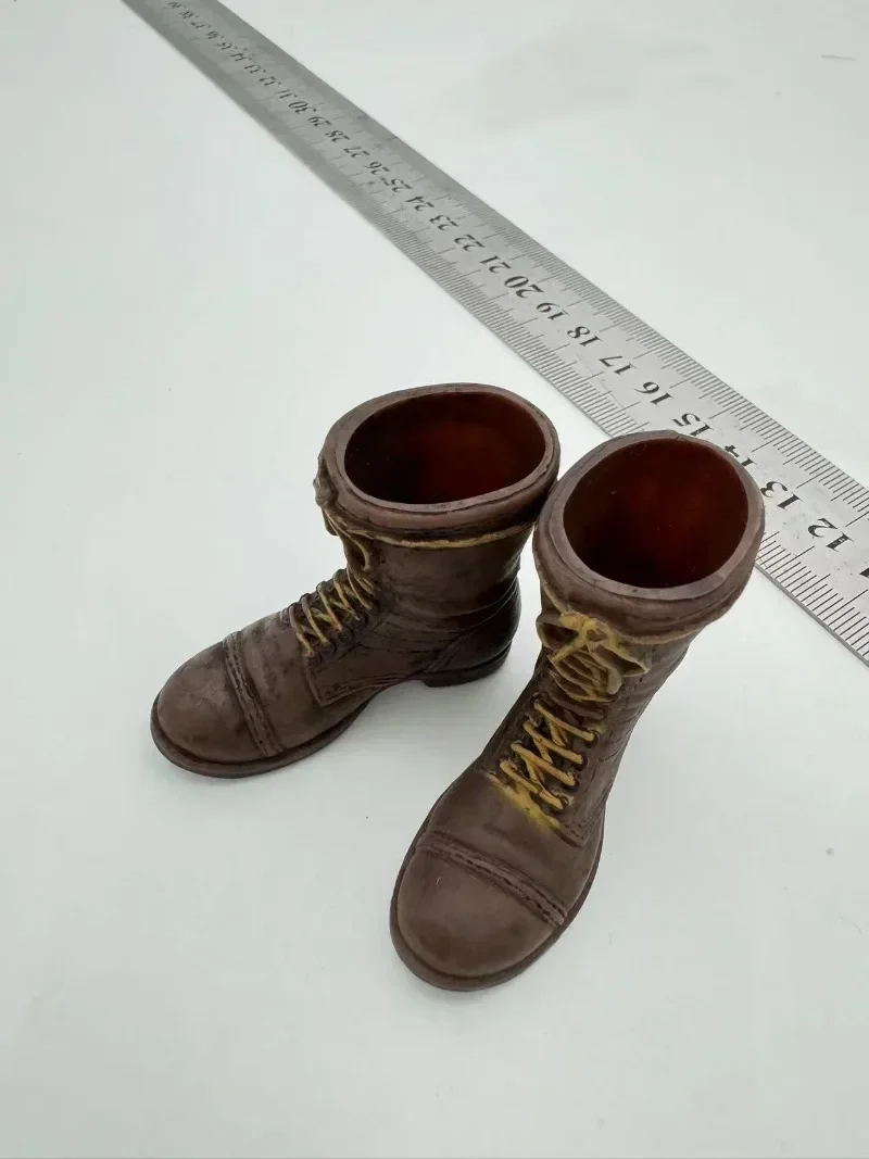 1/6 Male Soldier  Leather Ankle Boots WII Shoes Hollow Combat Boots Model for 12" Figures Doll
