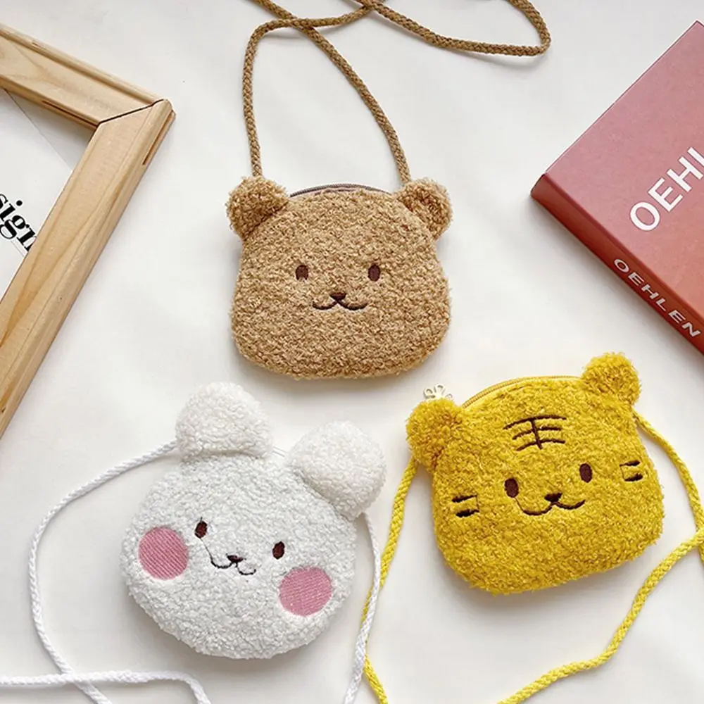 Lovely Creative Cartoon Bear Bag Plush Portable Bunny Crossbody Bag Durable Cute Plush Crossbody Bags Outdoor