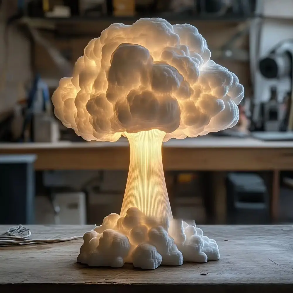 

Innovative Mushroom Cloud Design Mushroom Cloud Lamp Compact Decorative Table Light Aesthetic Crafted Table Lamp Living Room