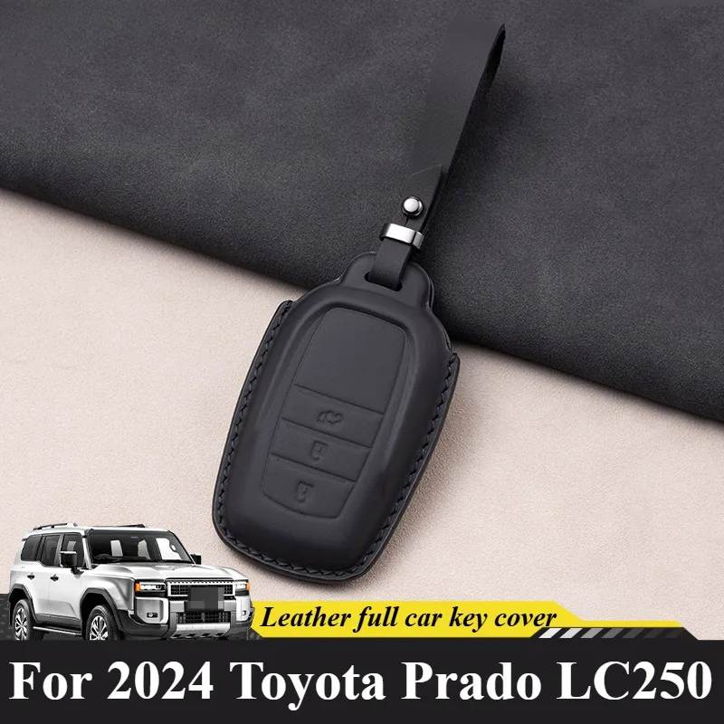 Leather For 2024 Toyota Prado LC250 Car Key Cover Special key Case supplies accessories