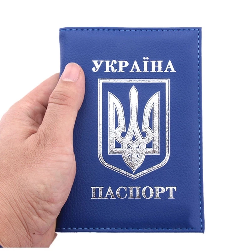 Ukrainian National Passport Cover PU Leather Travel Passport Holder of Ukrain Credit Card Holder High Quality Passport Holder