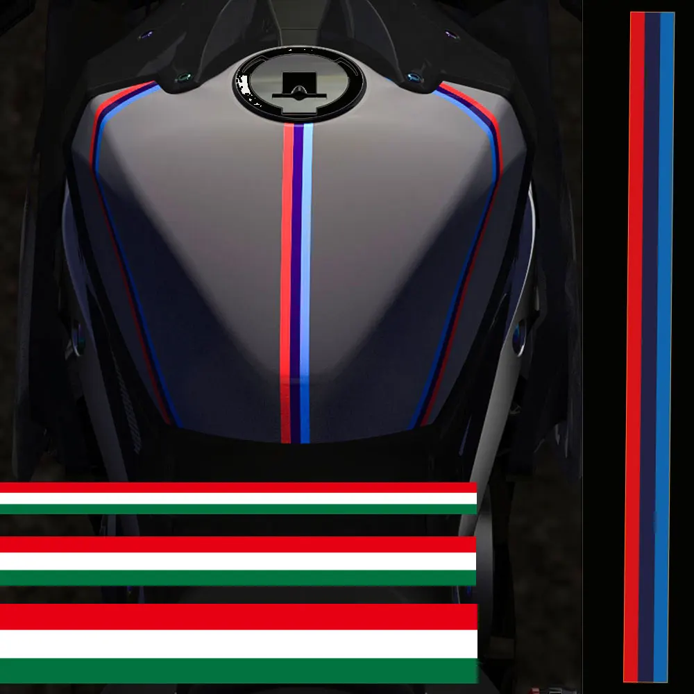 

Reflective Italy Flag Motocross Stripe Stickers Motorcycle Tank Decals for Hondas ADVs CBRs HRCs BMWs GS 1250