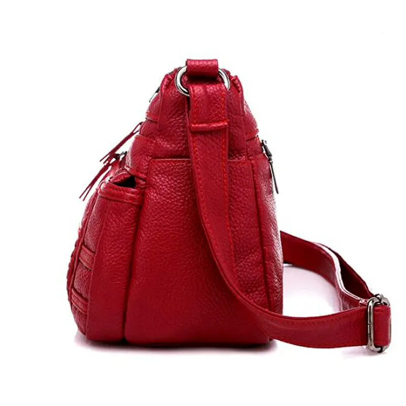 Women Bag Soft Leather Shoulder Bag Multi-layer Crossbody Handbag for Ladies High Quality Solid Color Casual Bags Bolso Muje