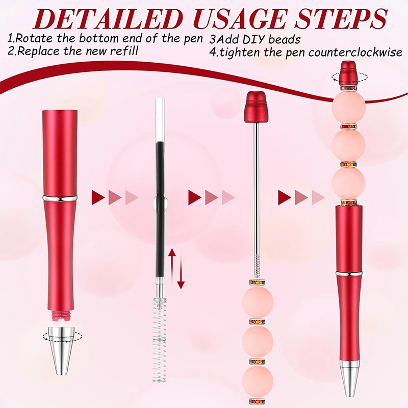 Пластиковая шариковая ручка с бисером, шариковая ручка с бисером, шариковая ручка с бисером для детей, студентов, офисные и школьные принадлежности, 60 шт.