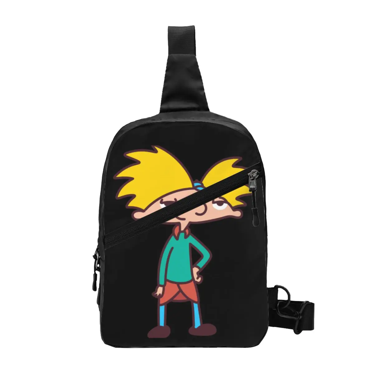 

Custom Cartoon Tv Helga Pataki Crossbody Sling Backpack Men Hey Arnold Shoulder Chest Bag for Travel Hiking Daypack