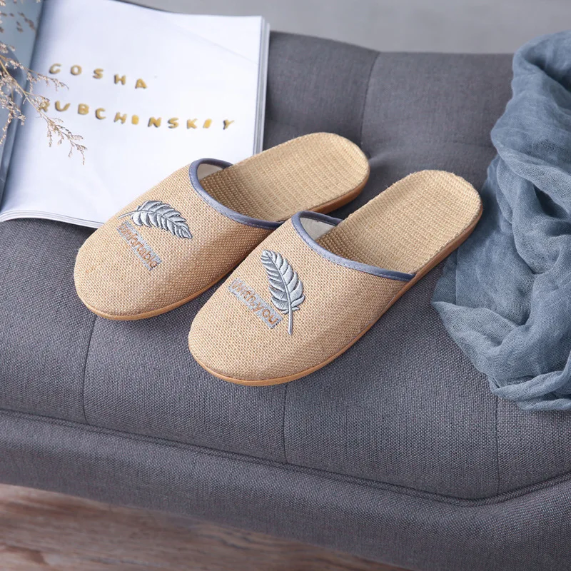 Fashion Summer Straw Sandals Flip Flops Women Hotel Slippers Ladies Shoes Lndoor Outdoor Flip-Flops Beach Flat Slides 2023 New