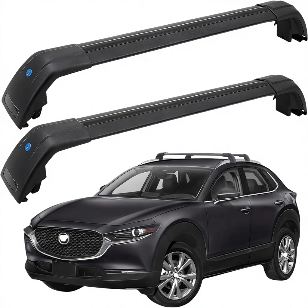 Aluminum Roof Cross Bar Rack for Mazda CX30/CX-30 DM 2020-2026 300 Pounds Capacity U-Bolt Installation