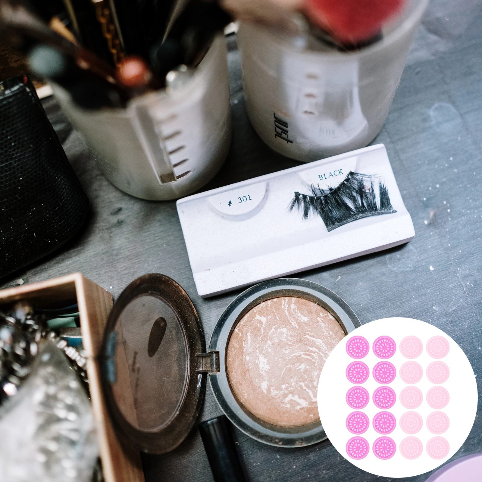 100 Uds herramienta de maquillaje soporte para injerto de pestañas bandeja fuerte para pestañas postizas con diseño a prueba de fugas para uso profesional de suministros de belleza