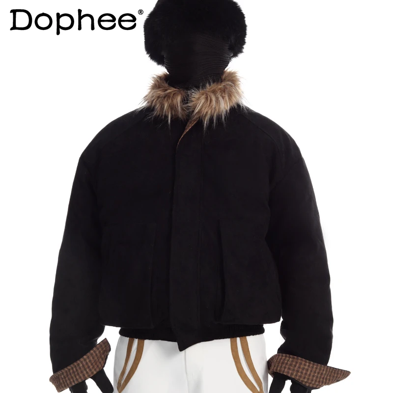 2025 Winter New Men's Comfort High-end Parkas Fashion Faux Fur Collar Thickened Warm Parkas Handsome Personality Jacket Coats