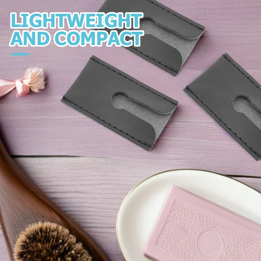 6 قطعة غطاء رأس الحلاقة الآمن PU حافة مزدوجة فراشة دليل الحلاقة السفر حقيبة للتخزين الرجال الحلاقة الملحقات