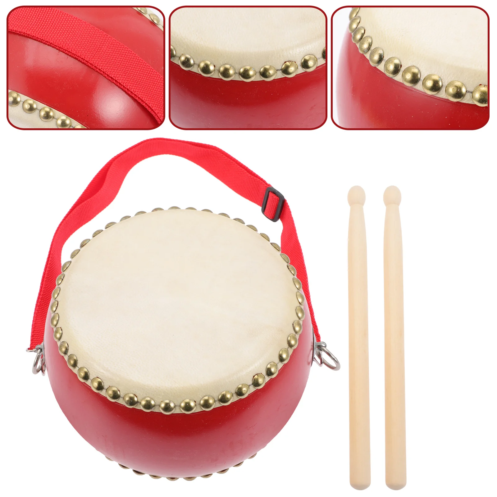 Drum Dance Kids Hand Musical Chinese Drumsticks Taiko Wooden Percussion Gong Toy Mallet Suona Finger Instruments Folk Cymbals