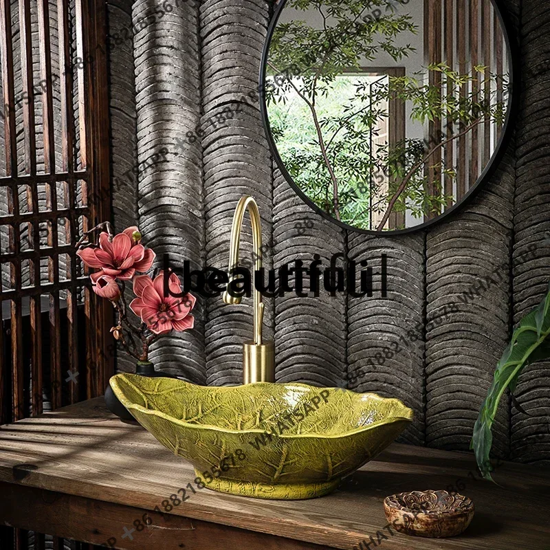 Ceramic wash basin deepened creative platform basin hotel splash-proof wash basin large size