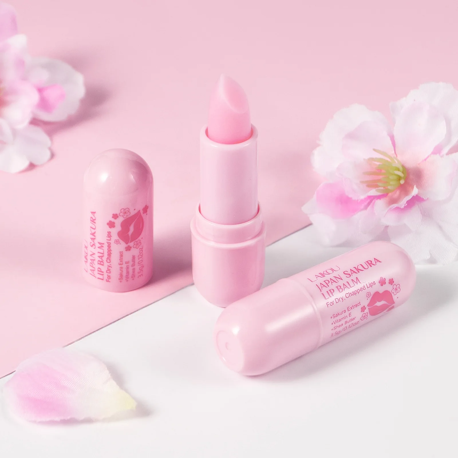 Sakura Lip Balm Nourishing Refreshing Hydrating Moisturizing Preventing Cracking Repairing for Daily Care Lip Balm Lip Care