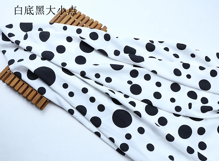 Micro Stretch Polka Dot Print Chiffon Fabric By The Meter for Clothes Dress Skirts Sewing Soft Opaque Textile Sag Cloth Summer