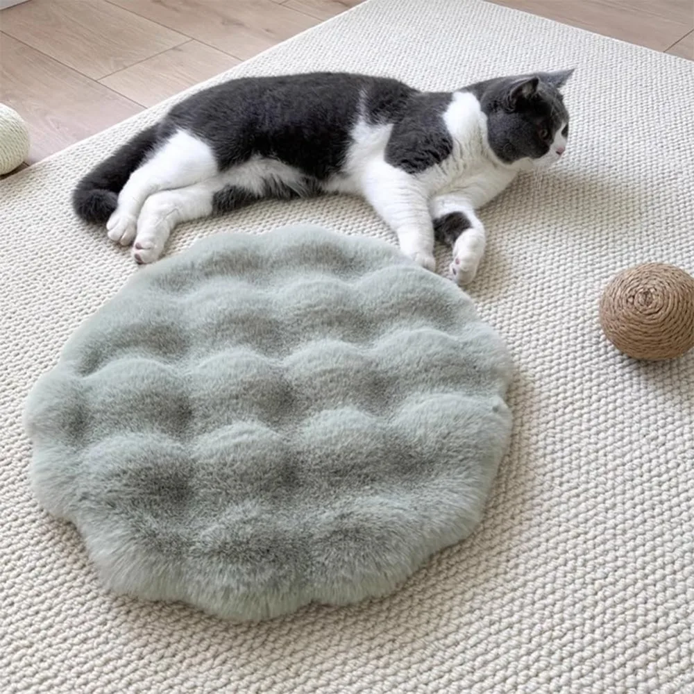 New Round Cat Mat Non-Slip Bottom Washable Round Pet Mat Insulation Feature Pet Cushion Pad
