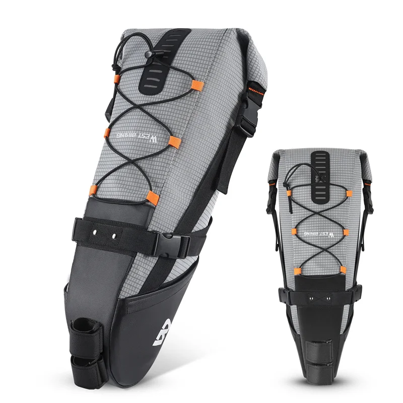 AliExpress West Biking WEST BIKING Bike Bag Waterproof Reflective 10L Large Capacity Saddle Bag Cycling Foldable Tail Bag MTB Road Bicycle Bag