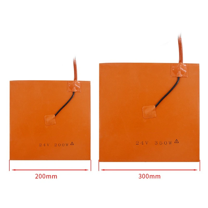 Tappetino riscaldante per letto riscaldato in silicone impermeabile 200MM 300MM 12V 24V 220V per Ender3 CR10 Letto caldo 200/350/500/600W Parte stampante 3D